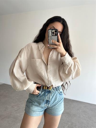 Zra Orj Tensel Ekru Gömlek