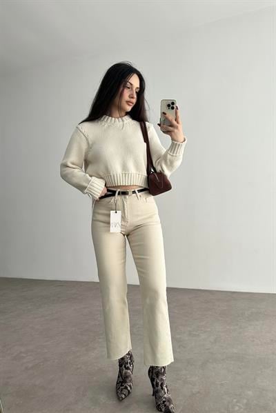 Zra Premium Boyfit Ekru Jean