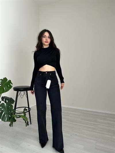 ZRA Premium Straightleg Jean Kot  Siyah