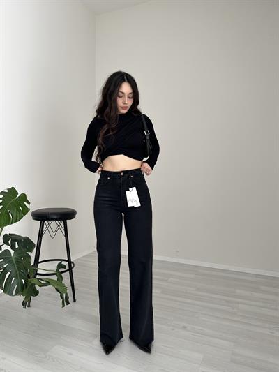 ZRA Premium Straightleg Jean Kot  Siyah