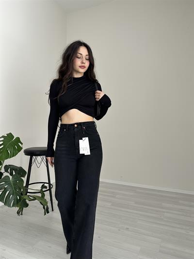 ZRA Premium Straightleg Jean Kot  Siyah