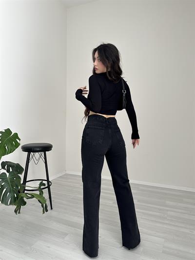 ZRA Premium Straightleg Jean Kot  Siyah