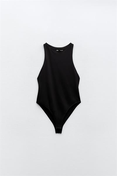 Zra Siyah Halter Yaka Bodysuit