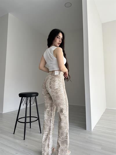 ZRA Snake Bej Pantolon