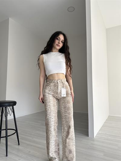 ZRA Snake Bej Pantolon