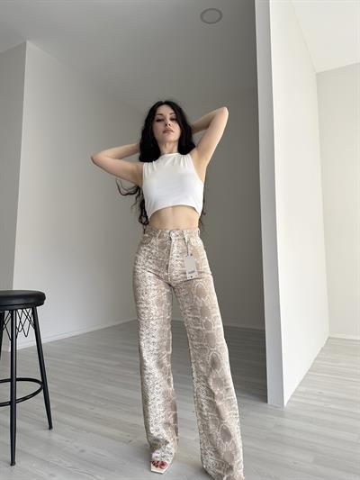 ZRA Snake Bej Pantolon