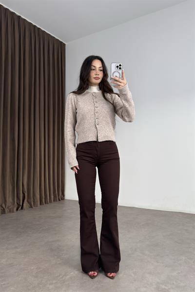 ZRA Toparlayıcı Flare Acı Kahve Jean