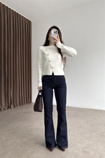 ZRA Toparlayıcı Flare Lacivert Jean