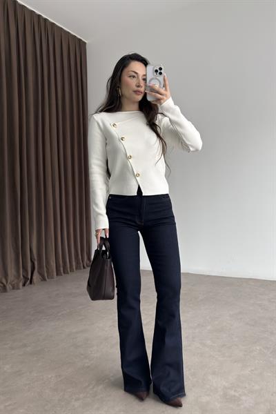 ZRA Toparlayıcı Flare Lacivert Jean