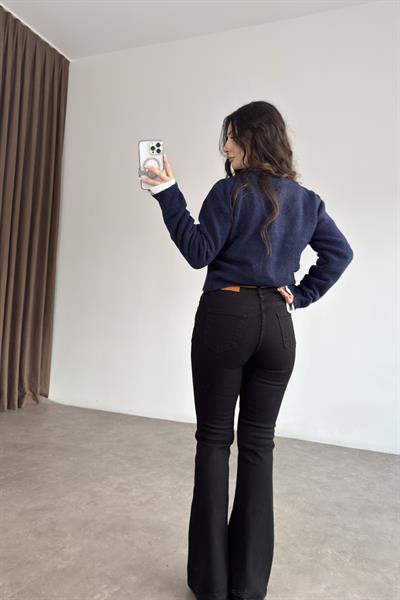 ZRA Toparlayıcı Flare Siyah Jean