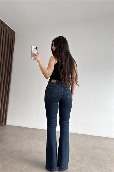 ZRA Toparlayıcı Flare Vintage Mavi Jean