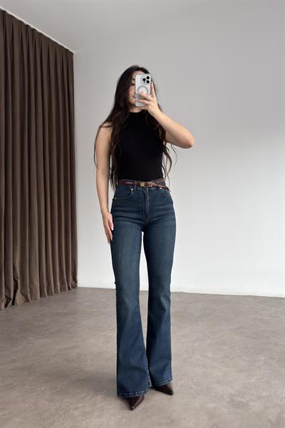 ZRA Toparlayıcı Flare Vintage Mavi Jean