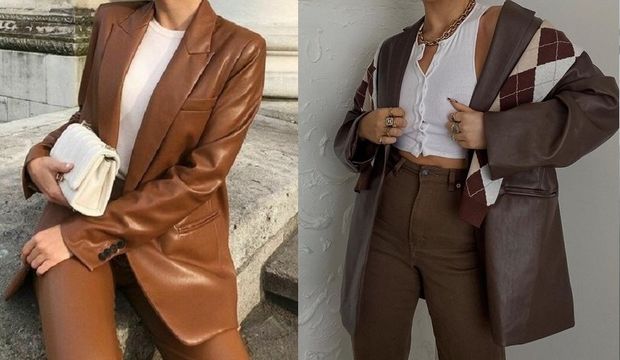 İkonik Deri Blazer Ceket