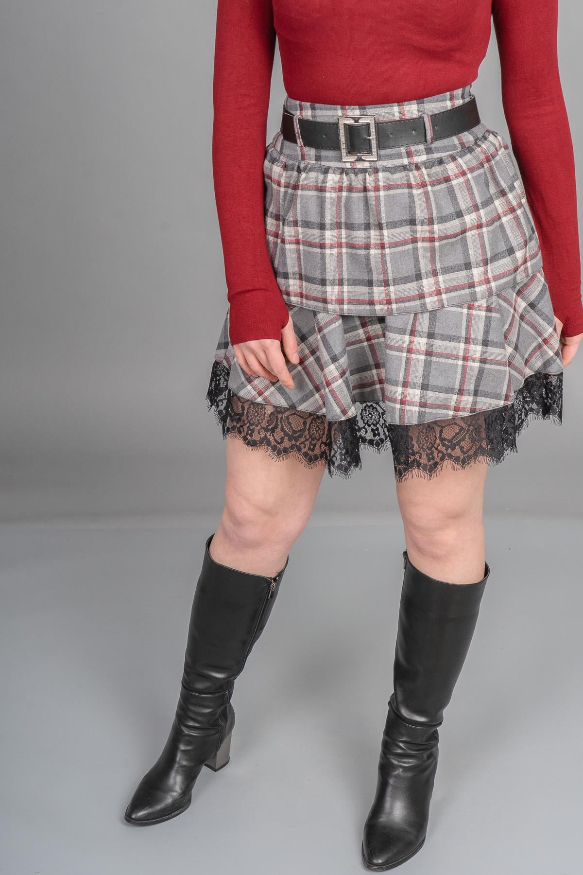 ABIGAIL DANTELLİ MİNİ ETEK