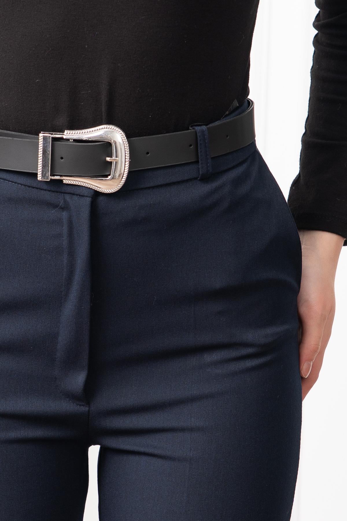 Boru Paça Kemerli Smart Pantolon 3989