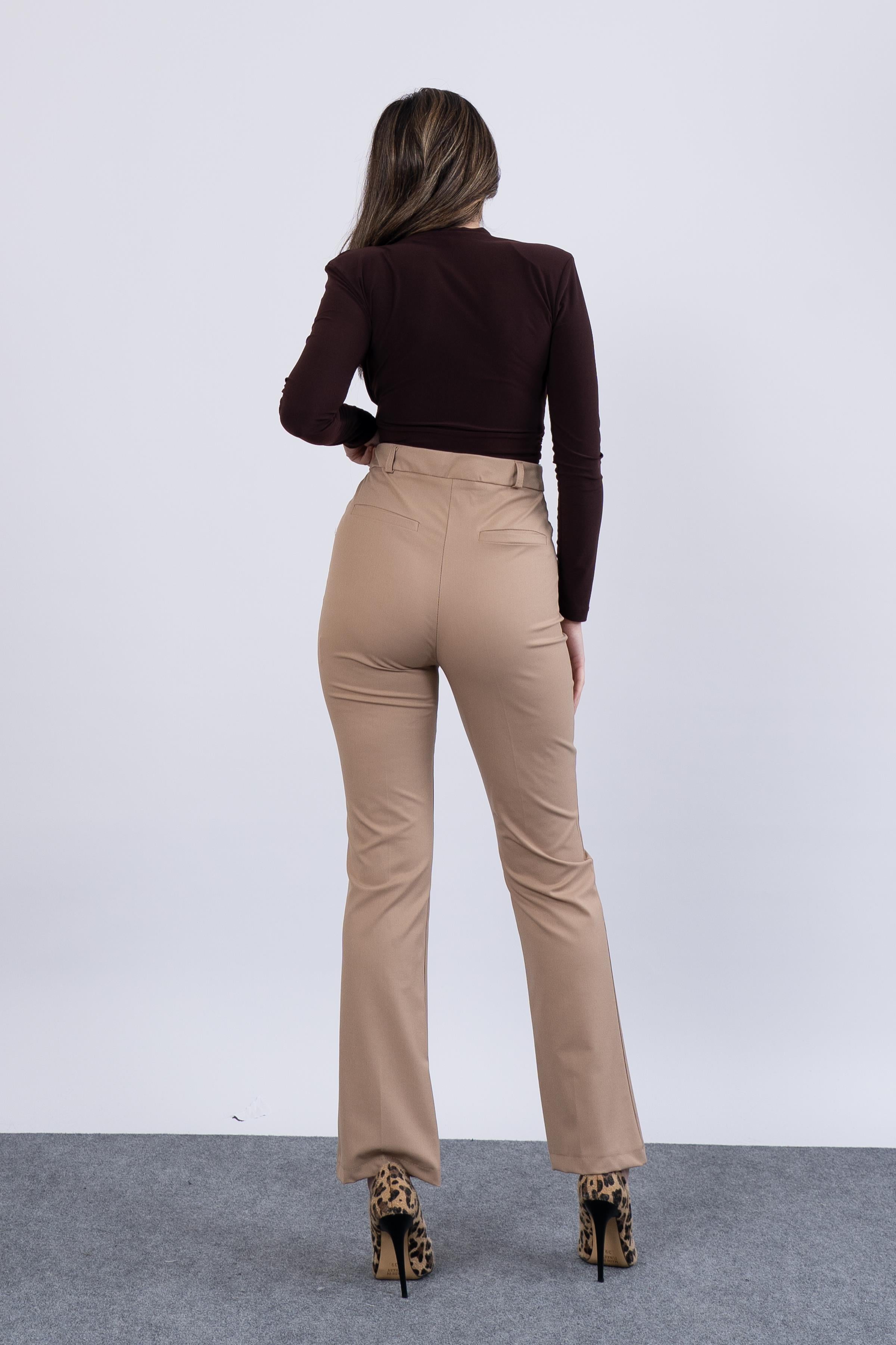 Cepsiz İspanyol Paça Kumaş Pantolon 30088