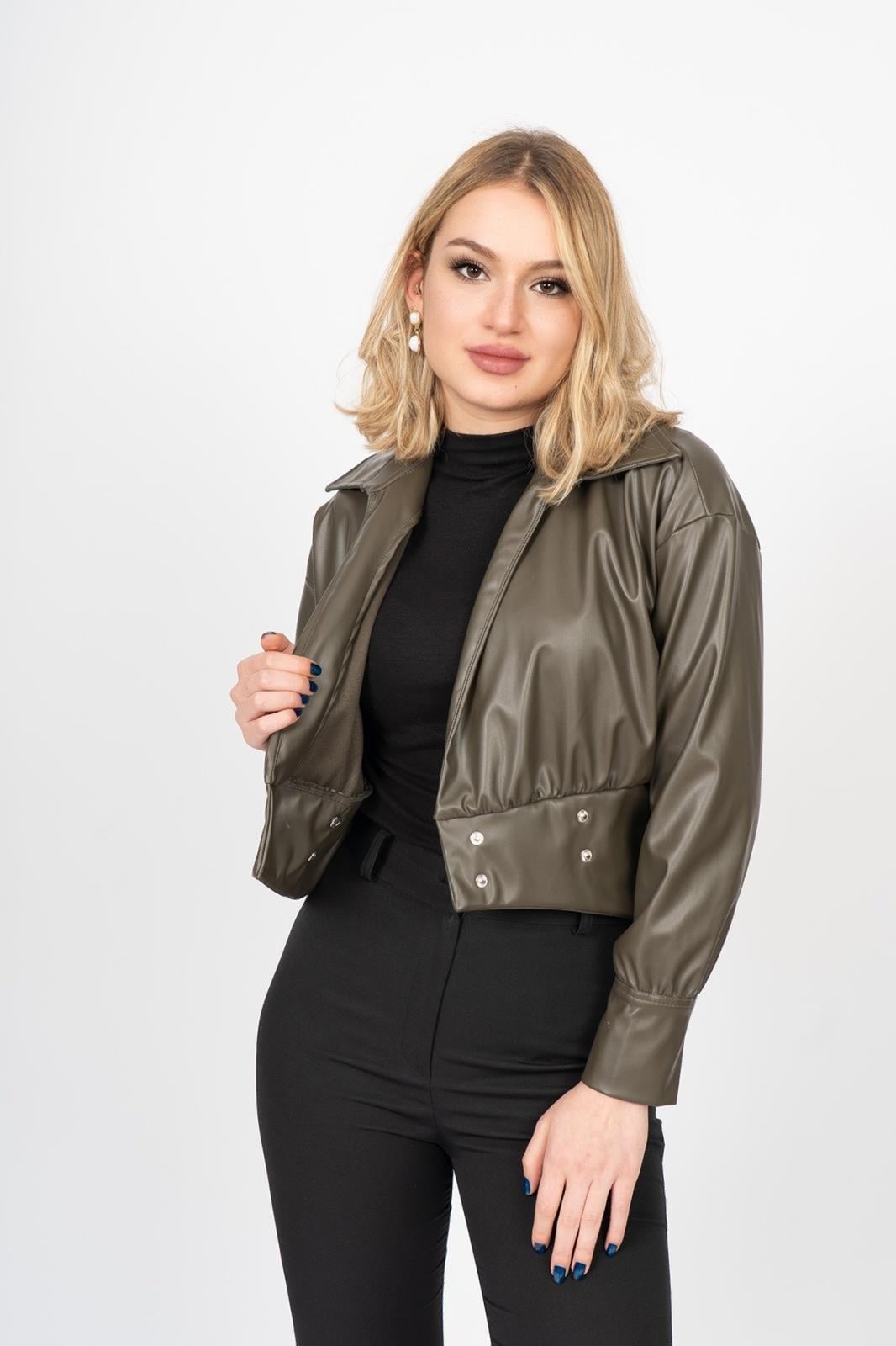 CORA KRUVAZE DERİ BLUZ