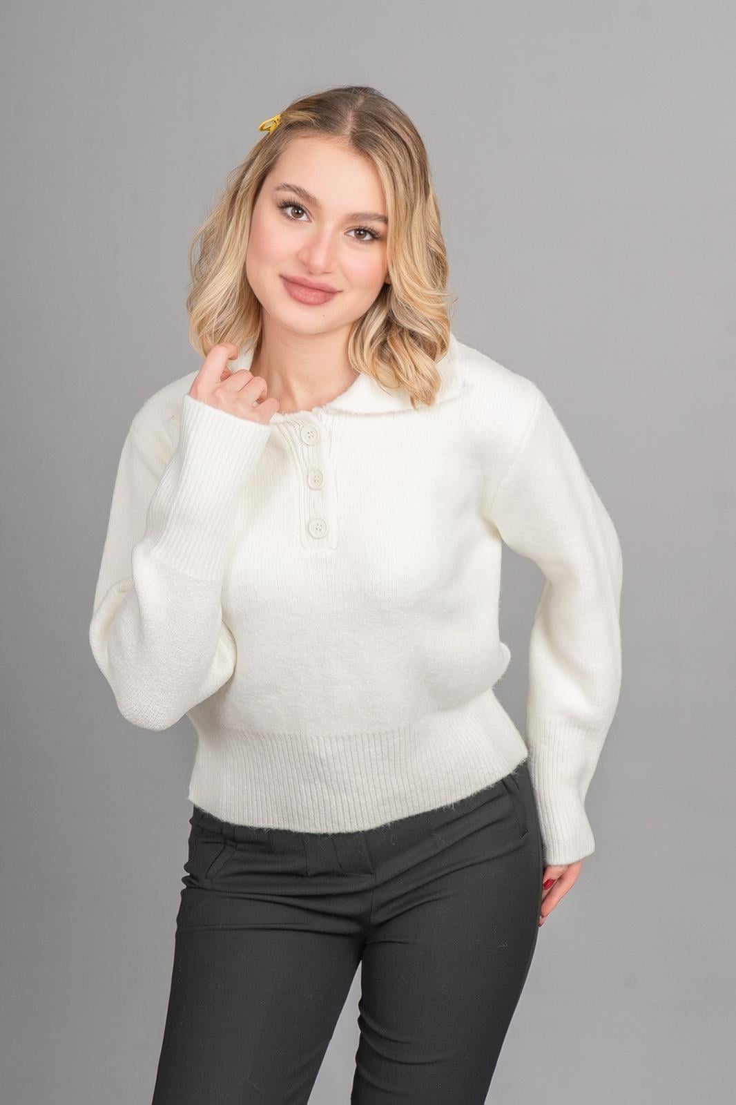 EMMA YÜN POLO YAKA TRİKO KAZAK