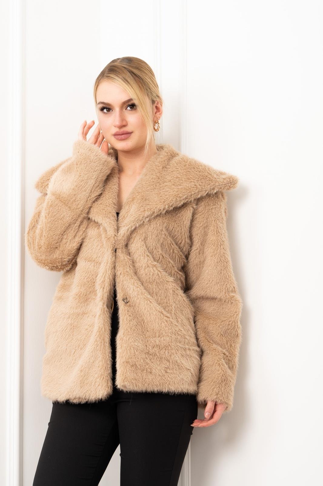 HIGH GENİŞ YAKA PELUŞ MONT
