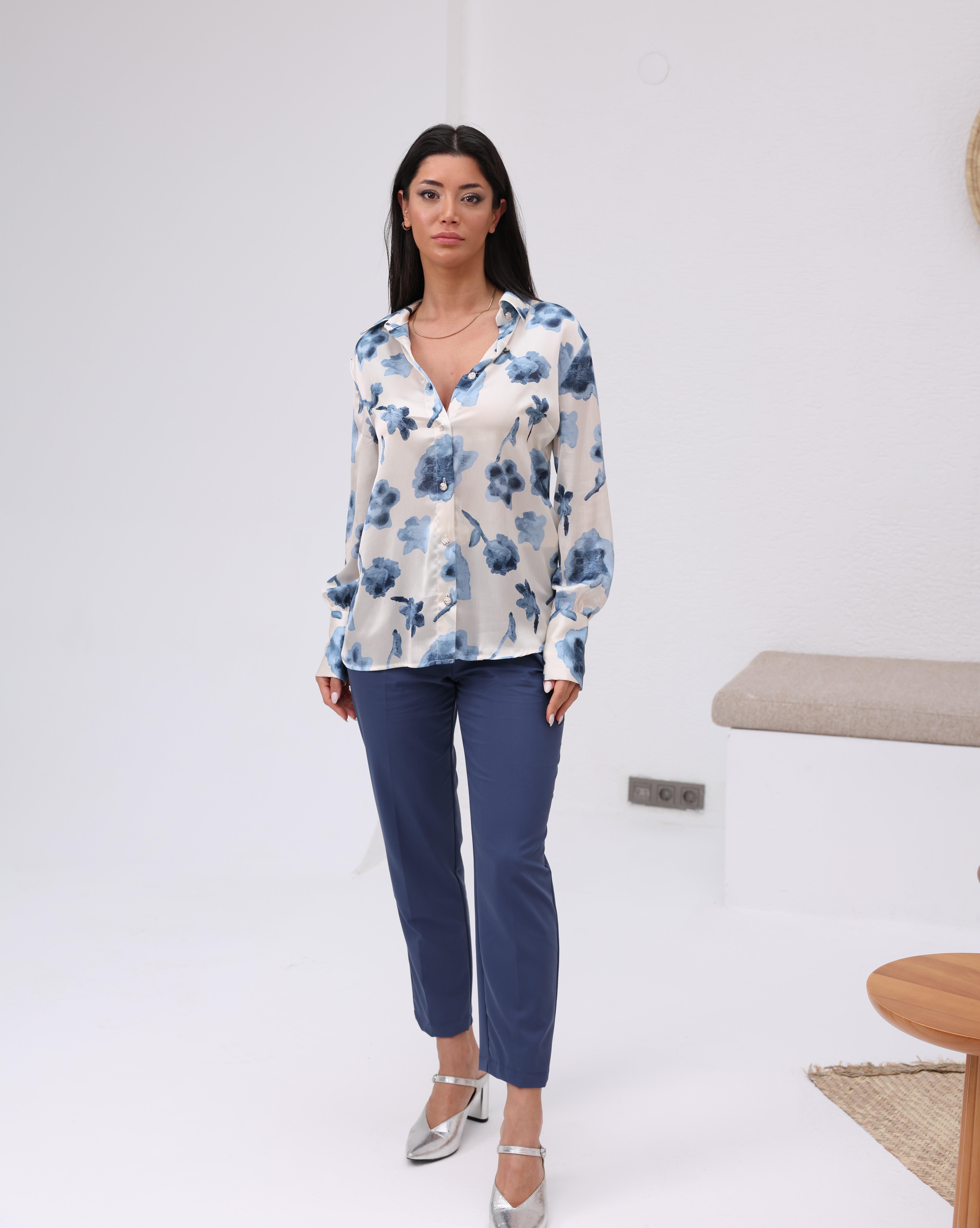 Kemerli Düz Paça Pantolon 30224
