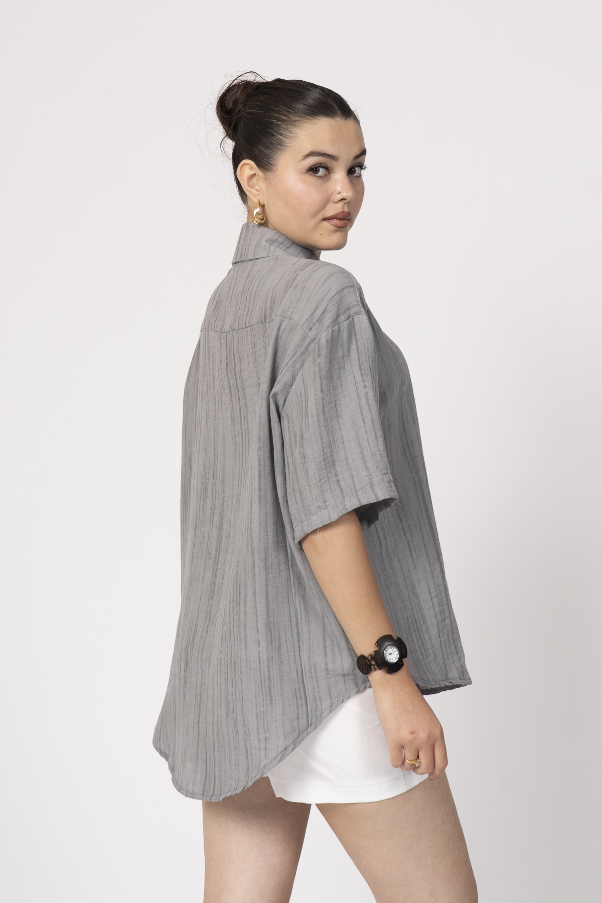 Keten Oversize Gömlek 70039