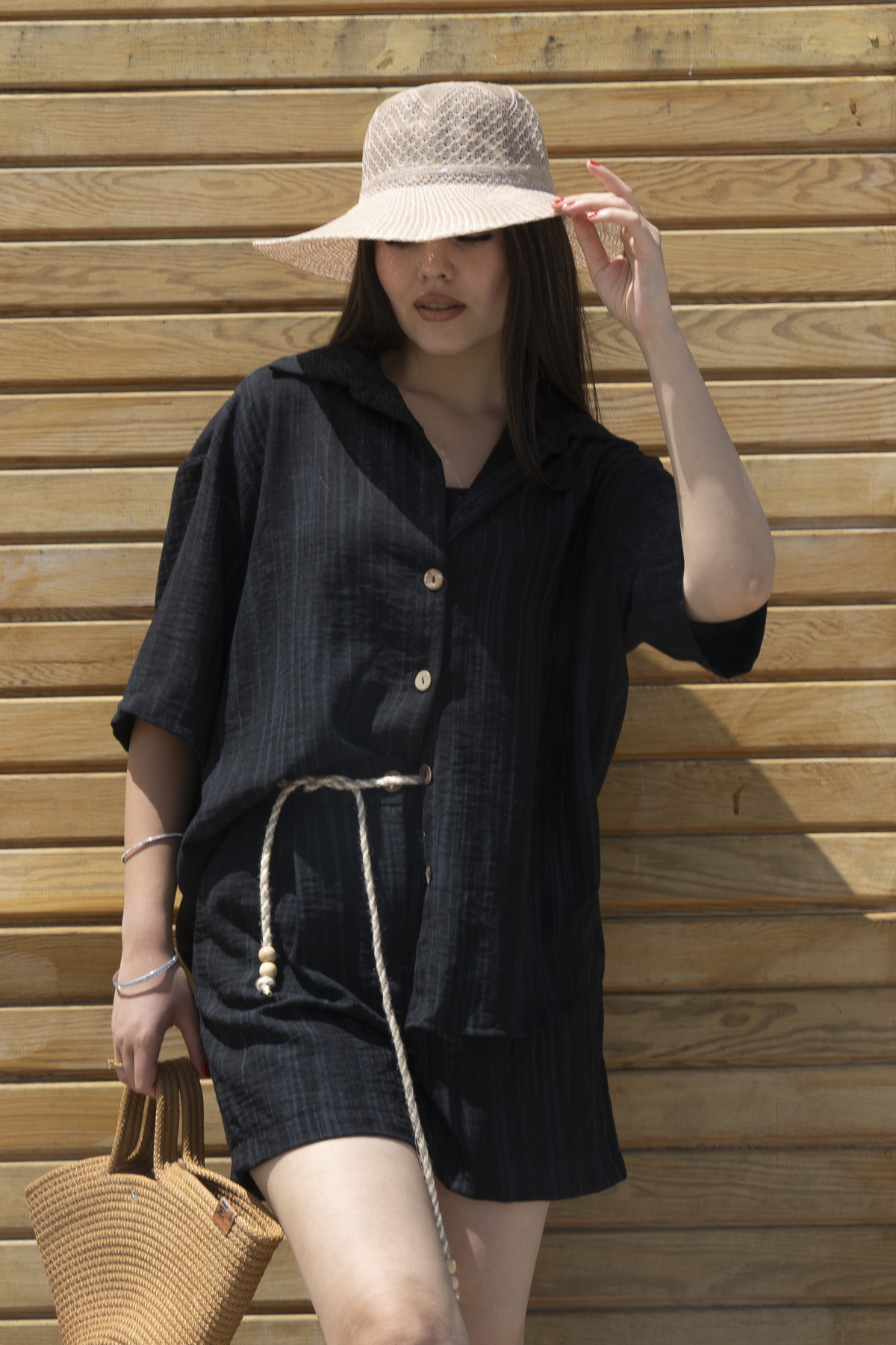 Keten Oversize Gömlek 70039