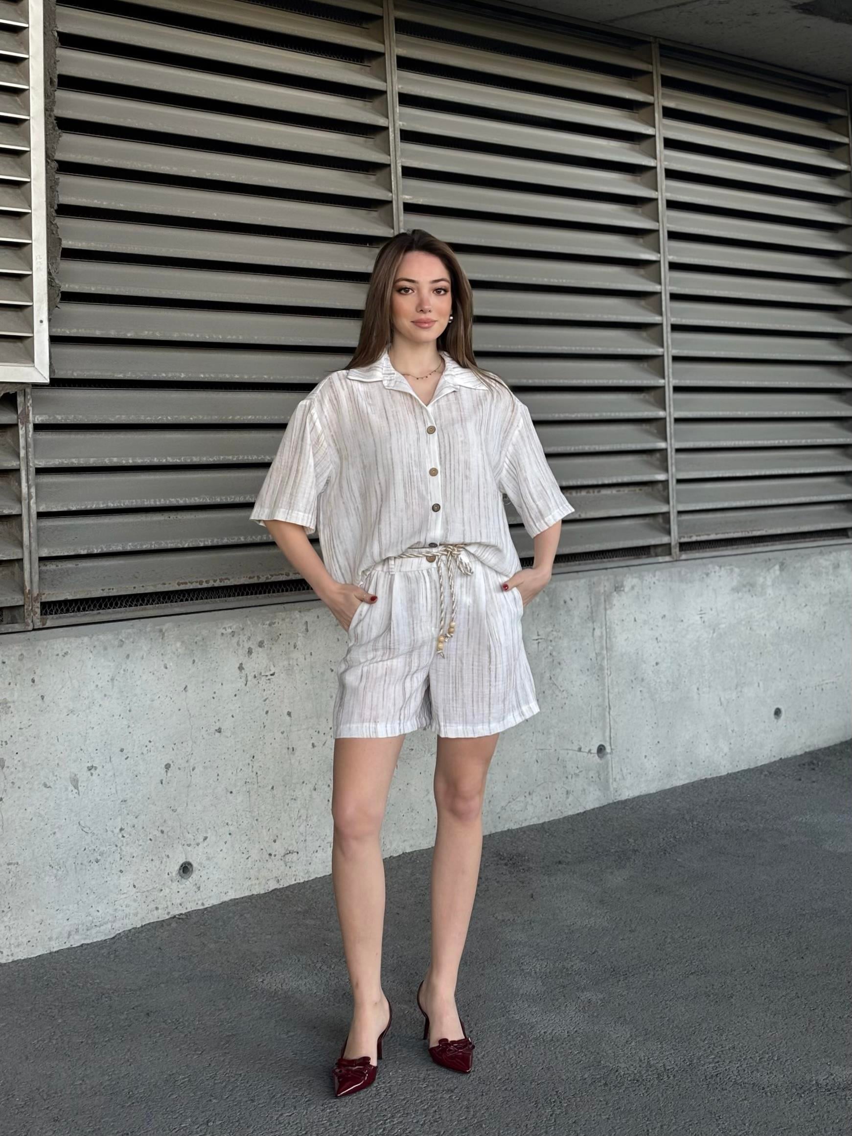 Keten Oversize Gömlek 70039
