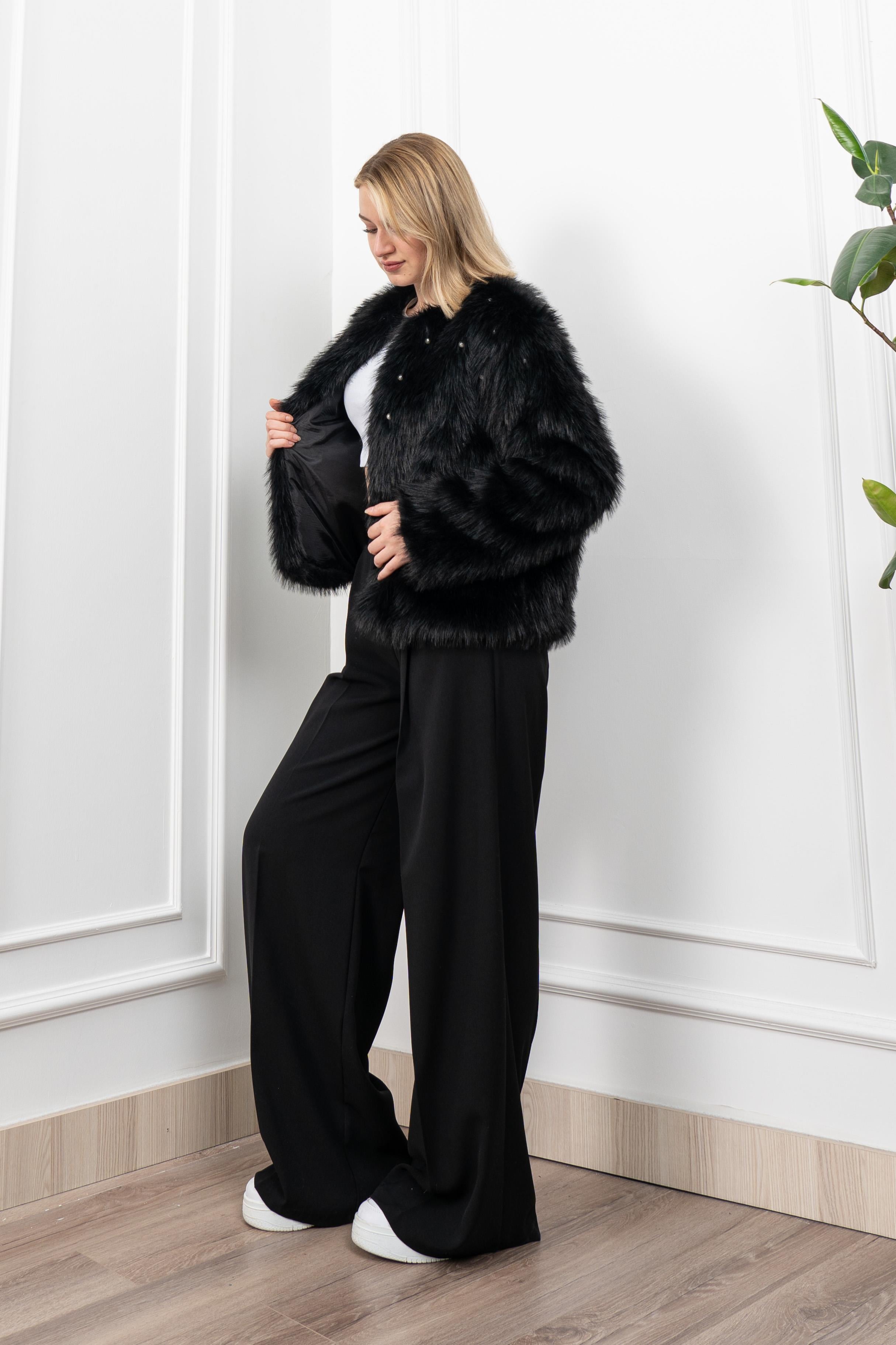 LEVI İNCİ İŞLEMELİ PELUŞ MONT