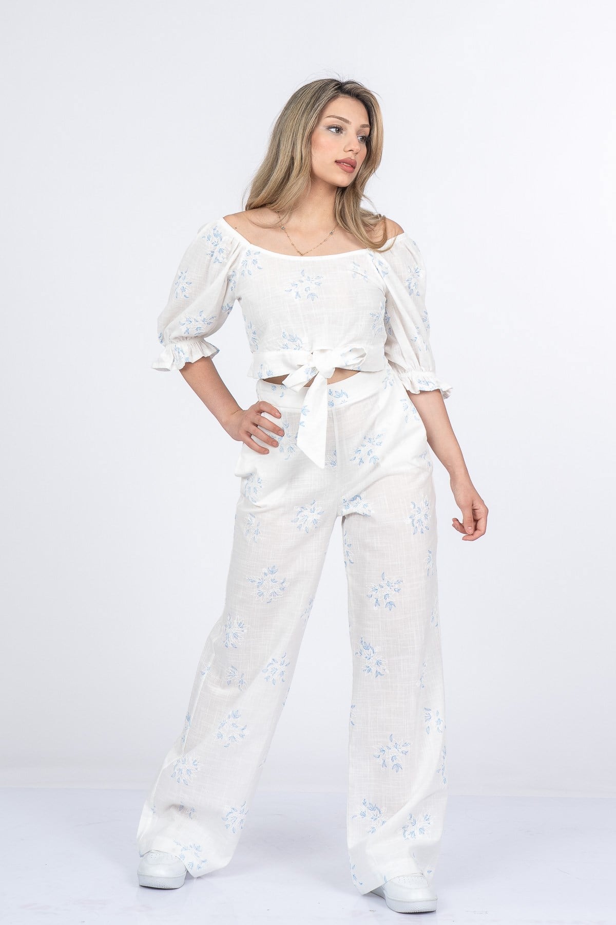 MARGARET KETEN BLUZ PANTOLON İKİLİ TAKIM