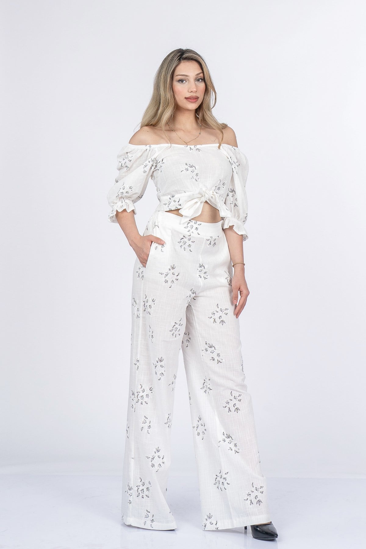 MARGARET KETEN BLUZ PANTOLON İKİLİ TAKIM