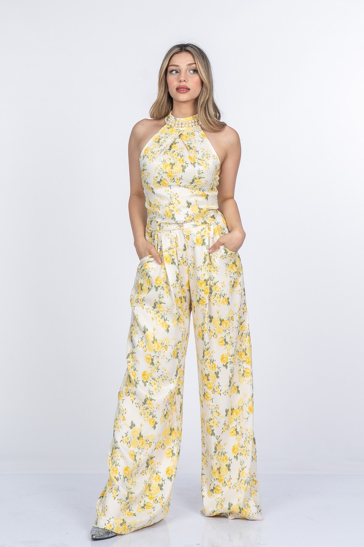 MARGARITA SATEN YELEK PANTOLON İKİLİ TAKIM