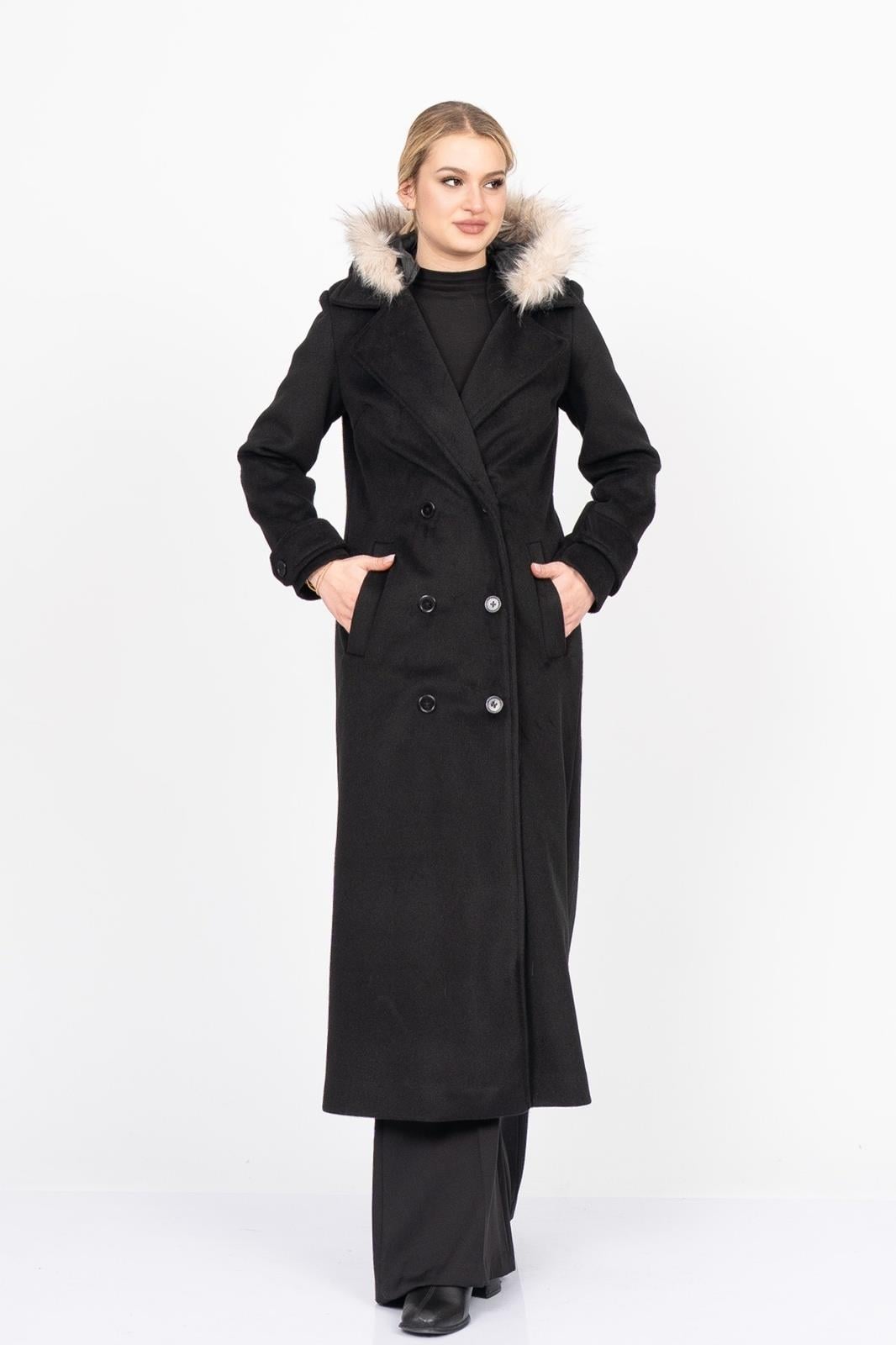 MILA PELUŞ KAPİŞONLU KABAN