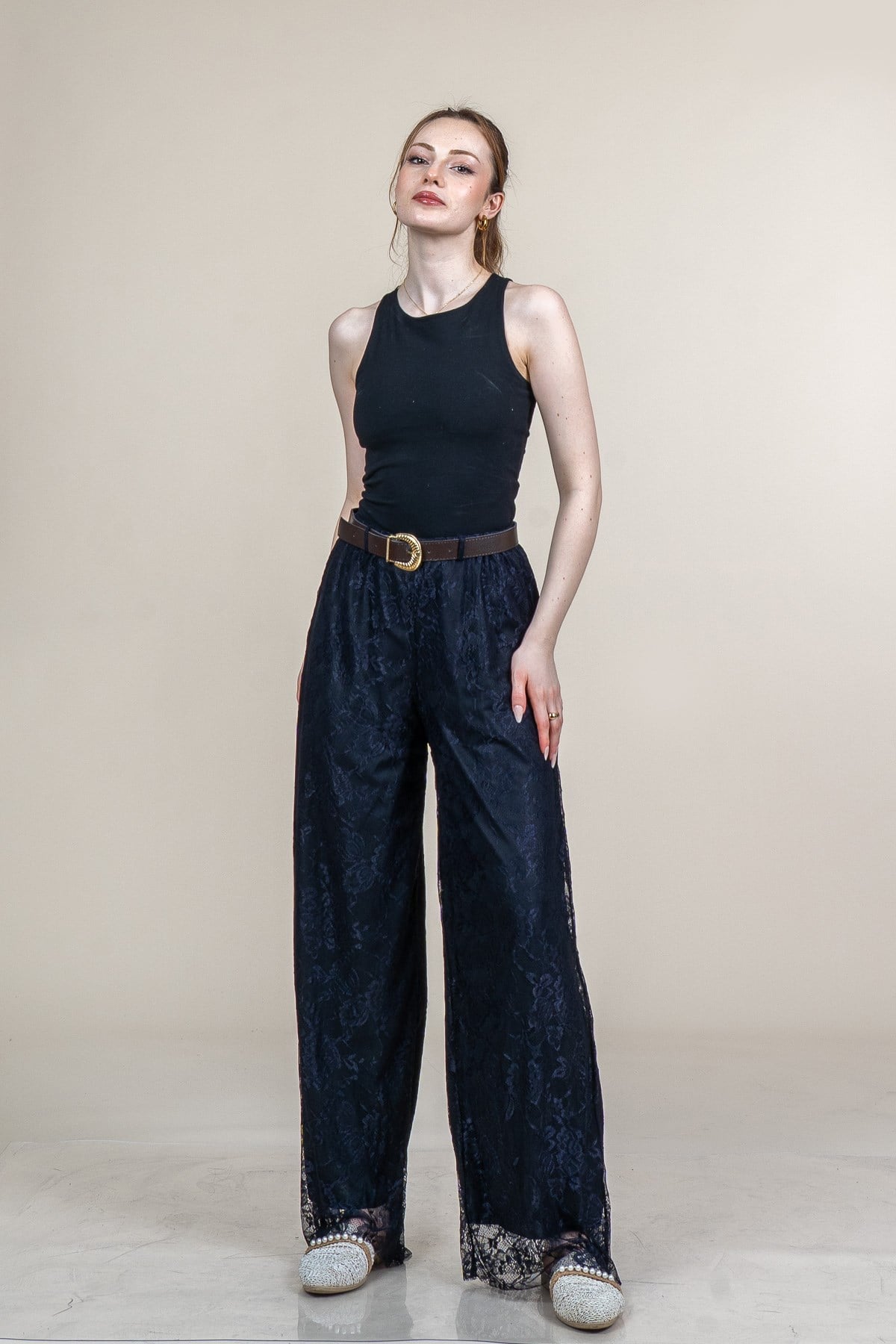 MORGAN DANTELLİ TÜL PANTOLON
