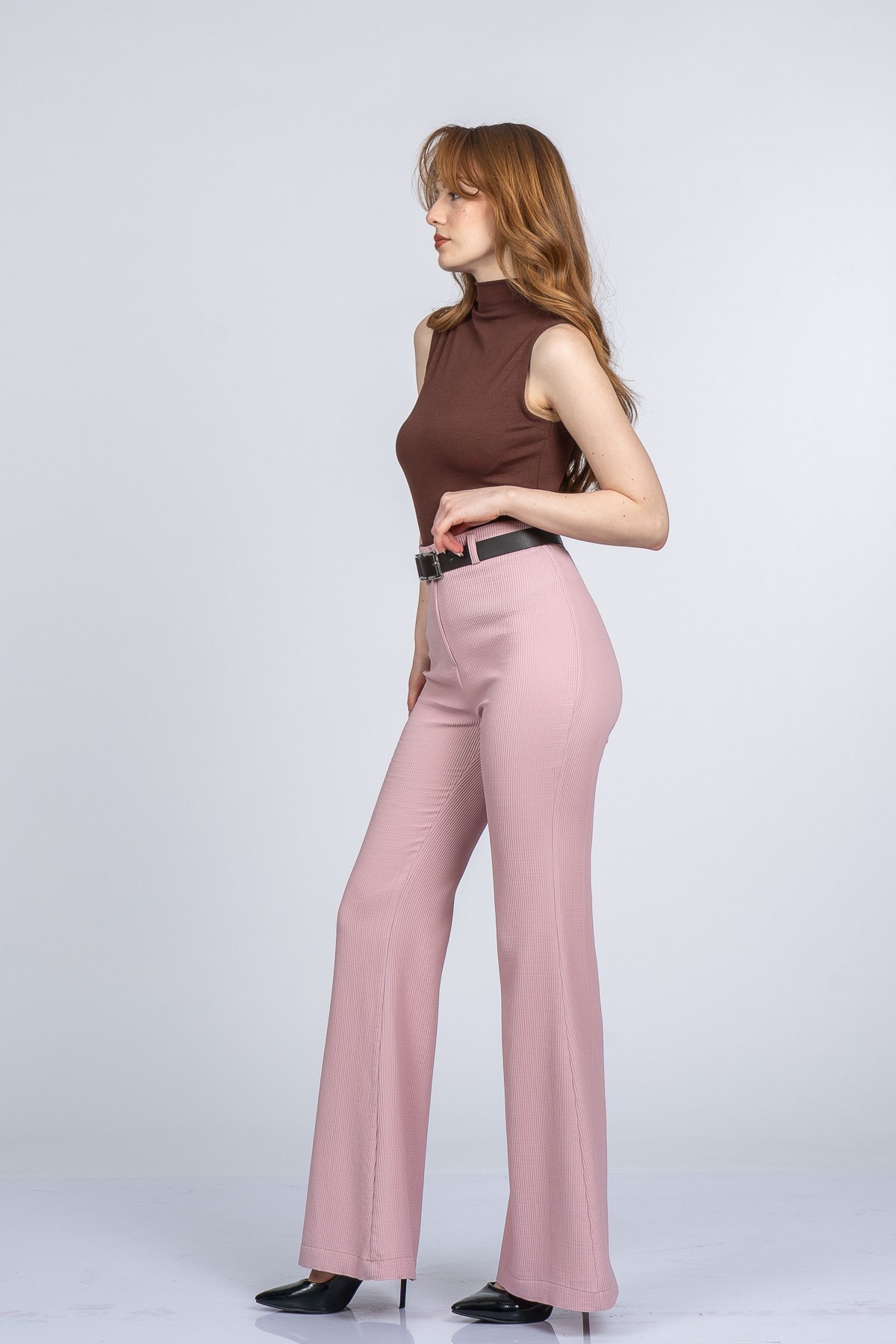 MYAH KEMERLİ İSPANYOL PAÇA PANTOLON