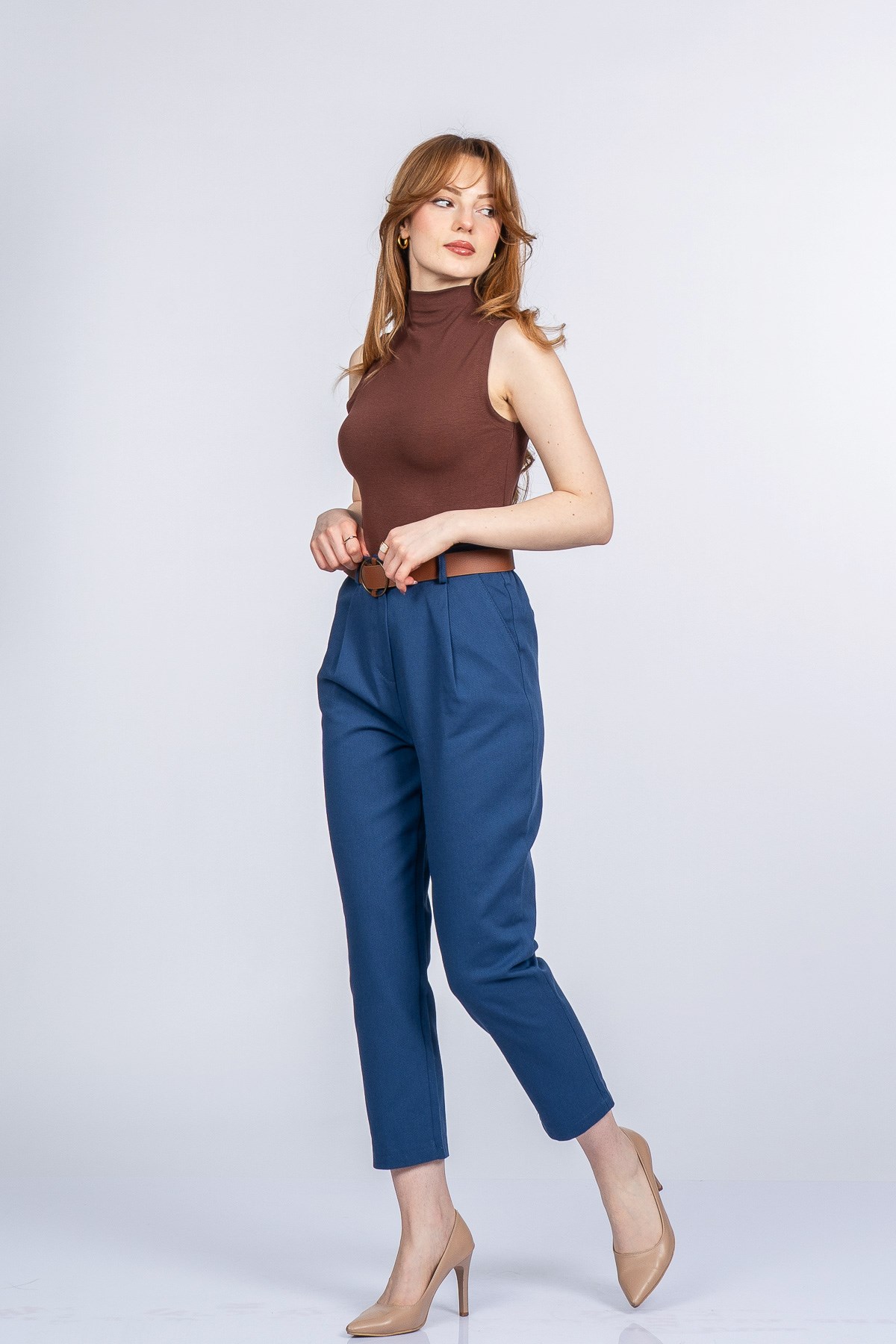 QUIN KEMERLİ KALEM PANTOLON
