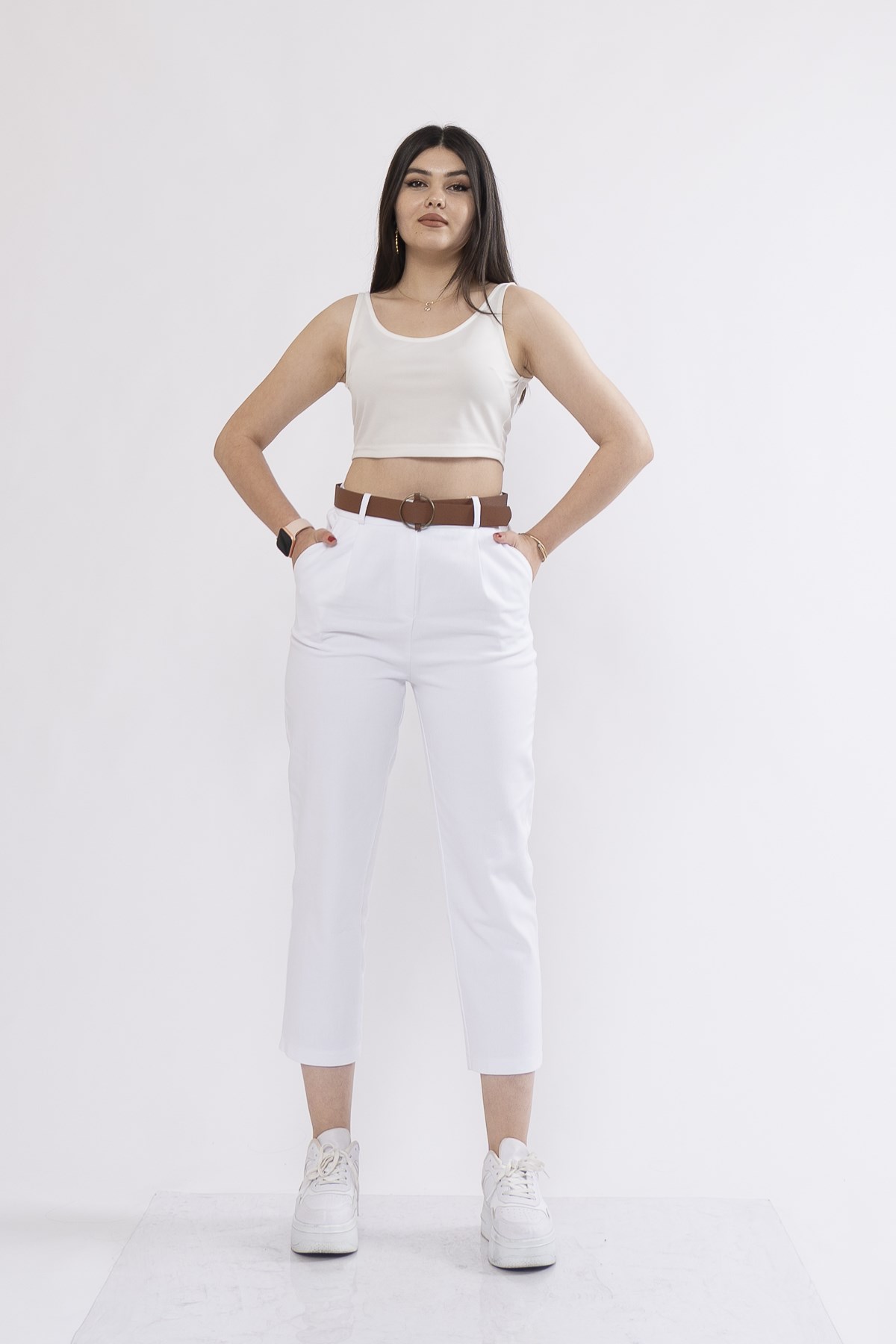 QUIN KEMERLİ KALEM PANTOLON