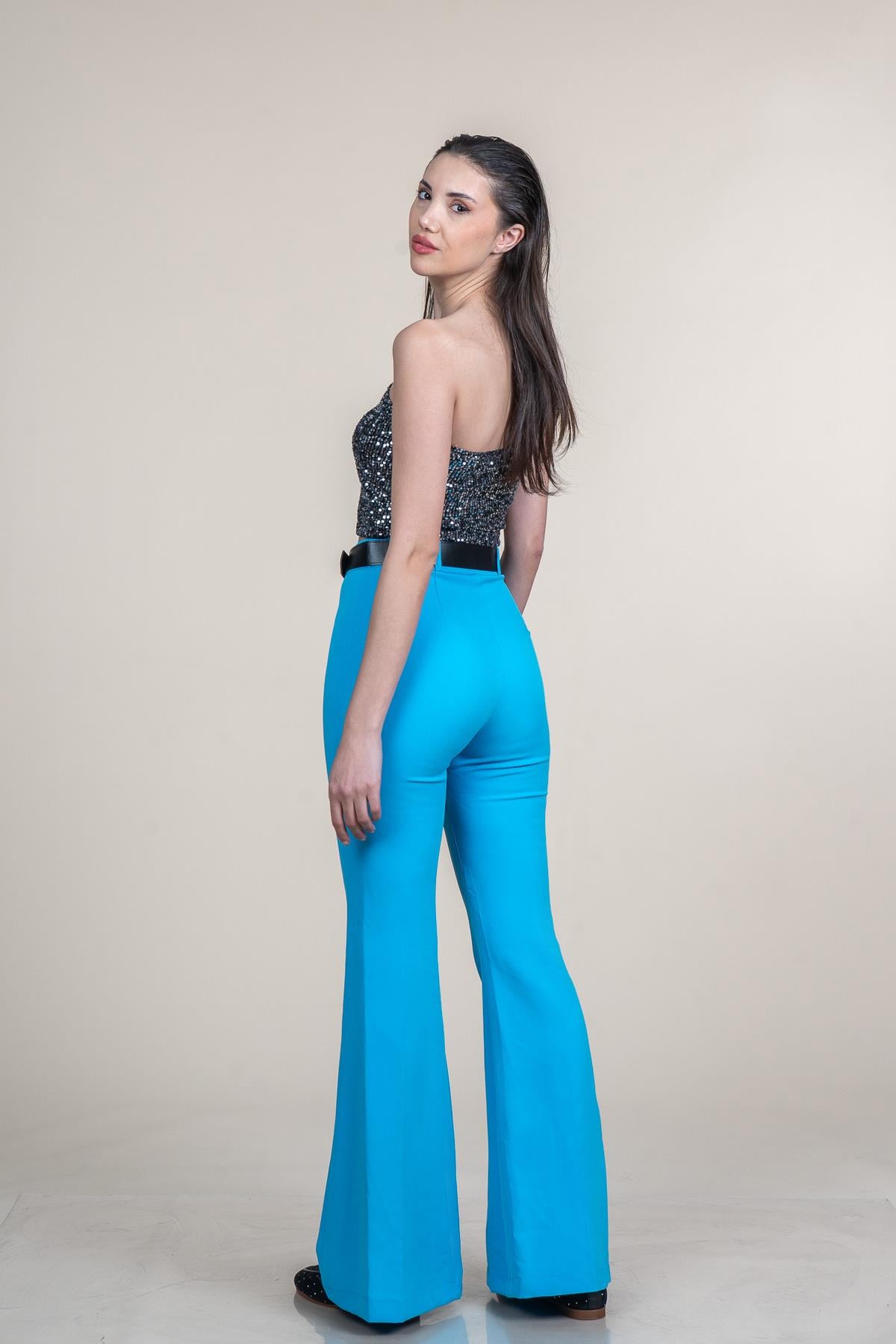 ZION İSPANYOL PAÇA KEMERLİ PANTOLON