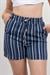 Beli Lastikli Çizgili Kısa Cepli Şort 30282