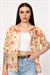 Çiçek Desenli Kol Katlamalı Gömlek 2825