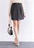Deri Parçalı Kemerli Pileli Etek 6740