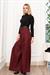 Dikiş Pilili Bol Paça Kemerli Pantolon 30183