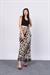 Saten Leopar Dantelli Uzun Etek 6750