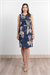 Spagetti Fiyonk Keten Yaprak Desen Elbise 50330