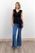 Yan Kuşak Dataylı V Yaka Kolsuz Bluz 70028