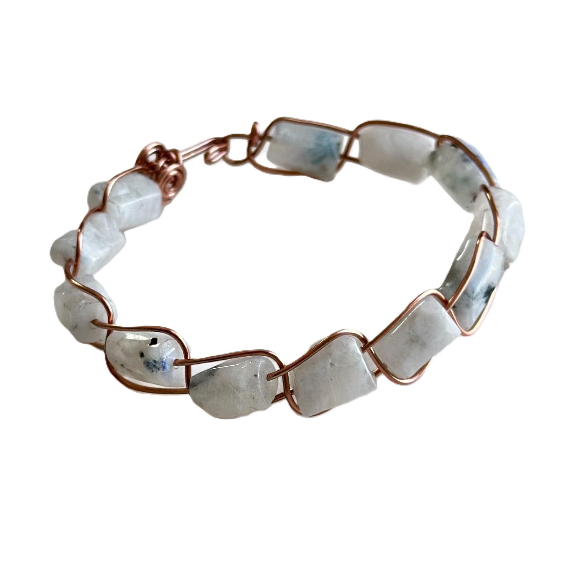 Ay Taşlı Bakır Bileklik