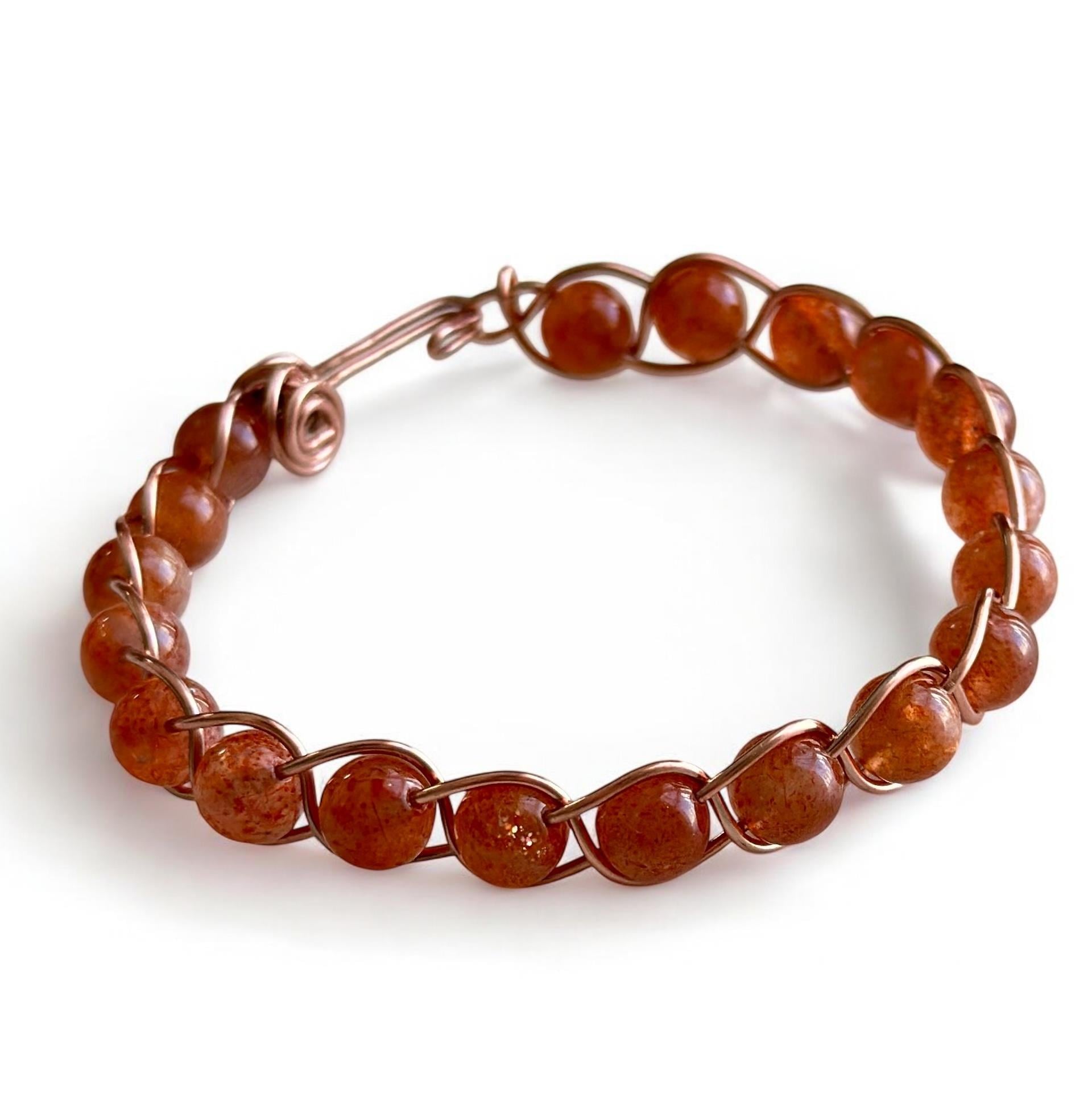 Güneş Taşlı Bakır Bileklik 