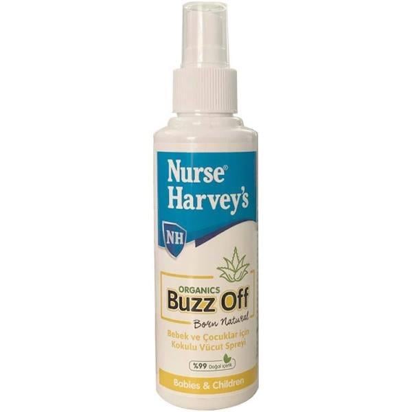 Nurse Harvey's Organics Buzzy Body Spray – Bitkisel Uçucu Yağlarla Doğal Sinek ve Böcek Kovucu Sprey, 100 ml