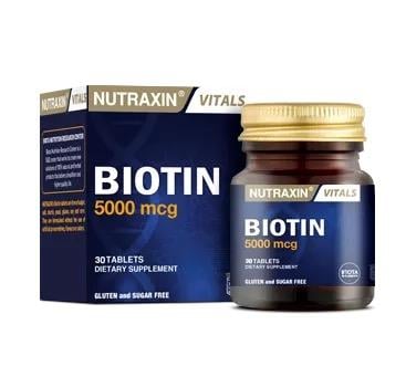 Nutraxin Biotin 5000 mcg Takviye Edici Gıda 30 Tablet