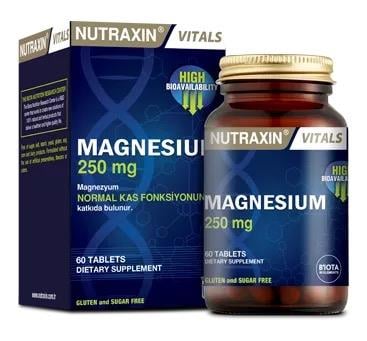Nutraxin Magnesium 250 Mg 60 Tablet - Magnesium Citrate 