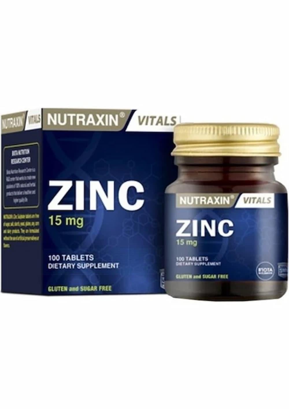 Nutraxin Zinc Sulphate – 100 Tablet (Çinko Takviyesi)